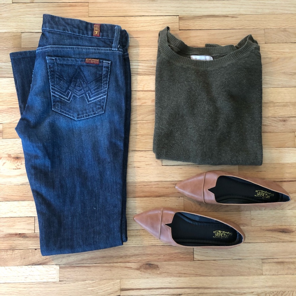 Banana Republic linen/cotton dark green xs sweater